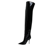 Black Leather Over The Knee