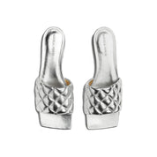 Silver Calfskin Flat Sandals