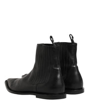 Black Chelsea Men Short Ankle Boots Shoes
