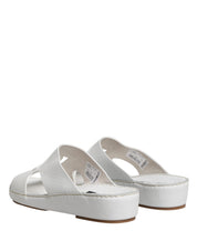 White DG Cutout Slides Slippers Flats Shoes