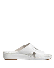 White DG Cutout Slides Slippers Flats Shoes