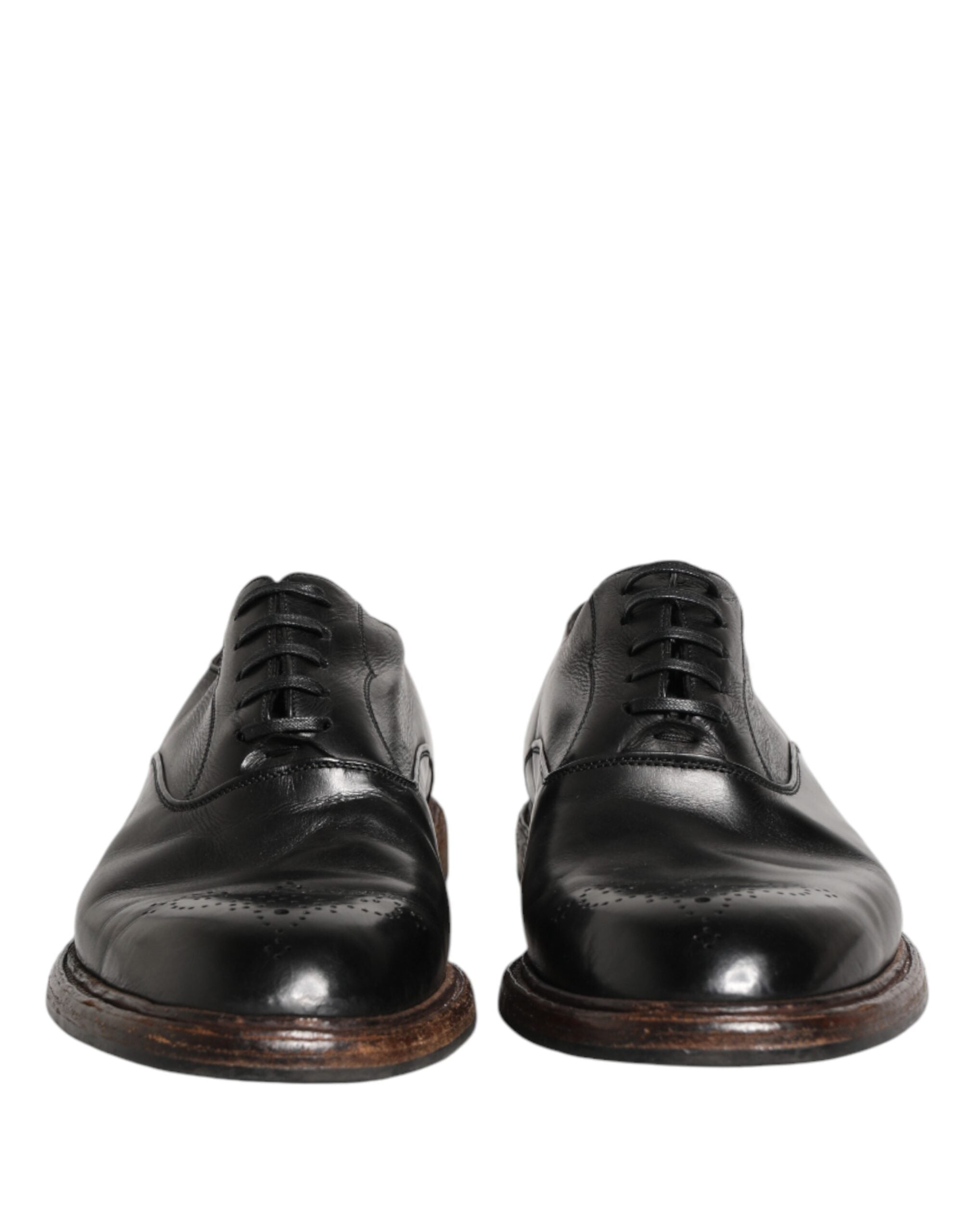 Dolce & Gabbana Black Calfskin Leather Oxford Dress Shoes Dolce & Gabbana