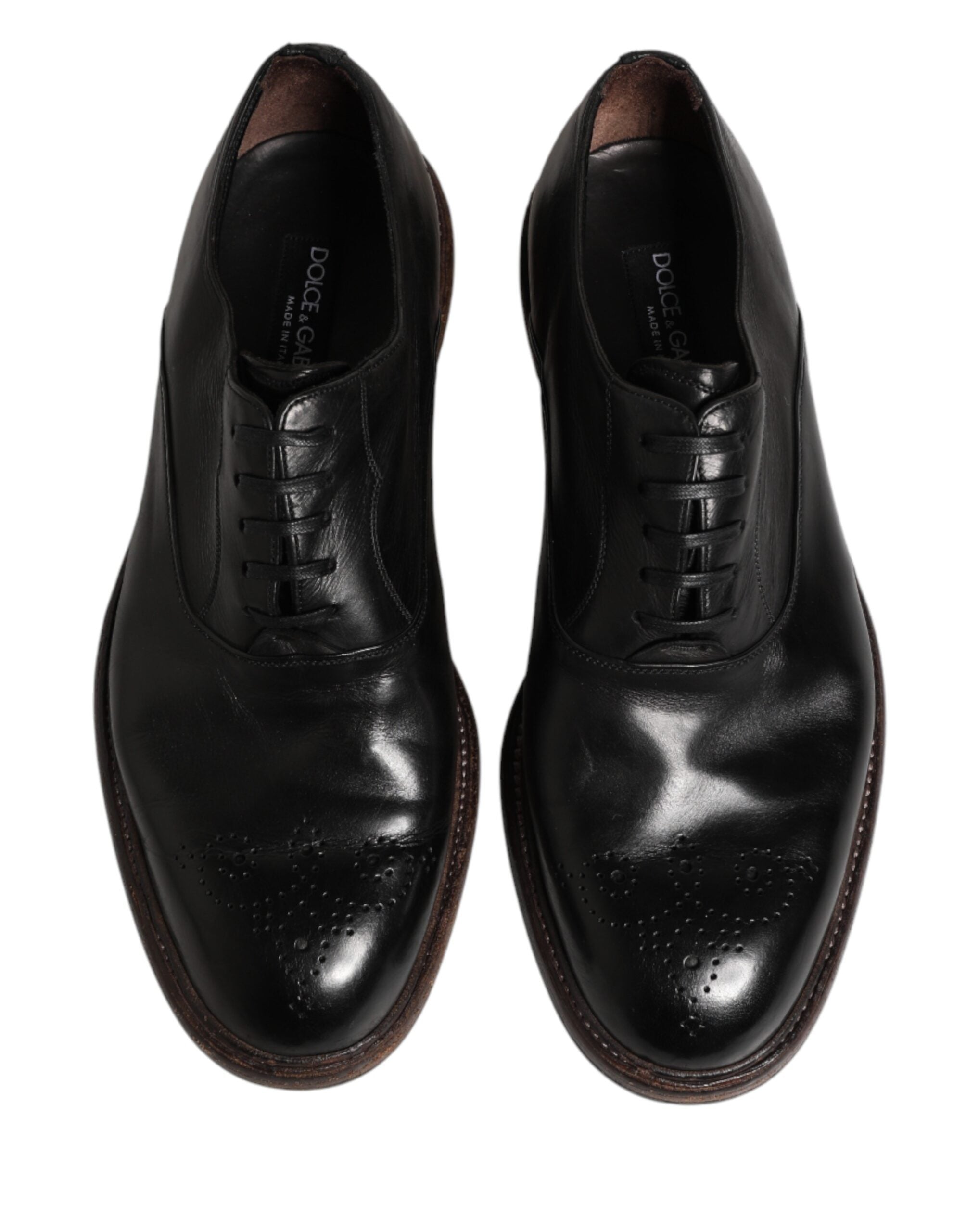 Dolce & Gabbana Black Calfskin Leather Oxford Dress Shoes Dolce & Gabbana