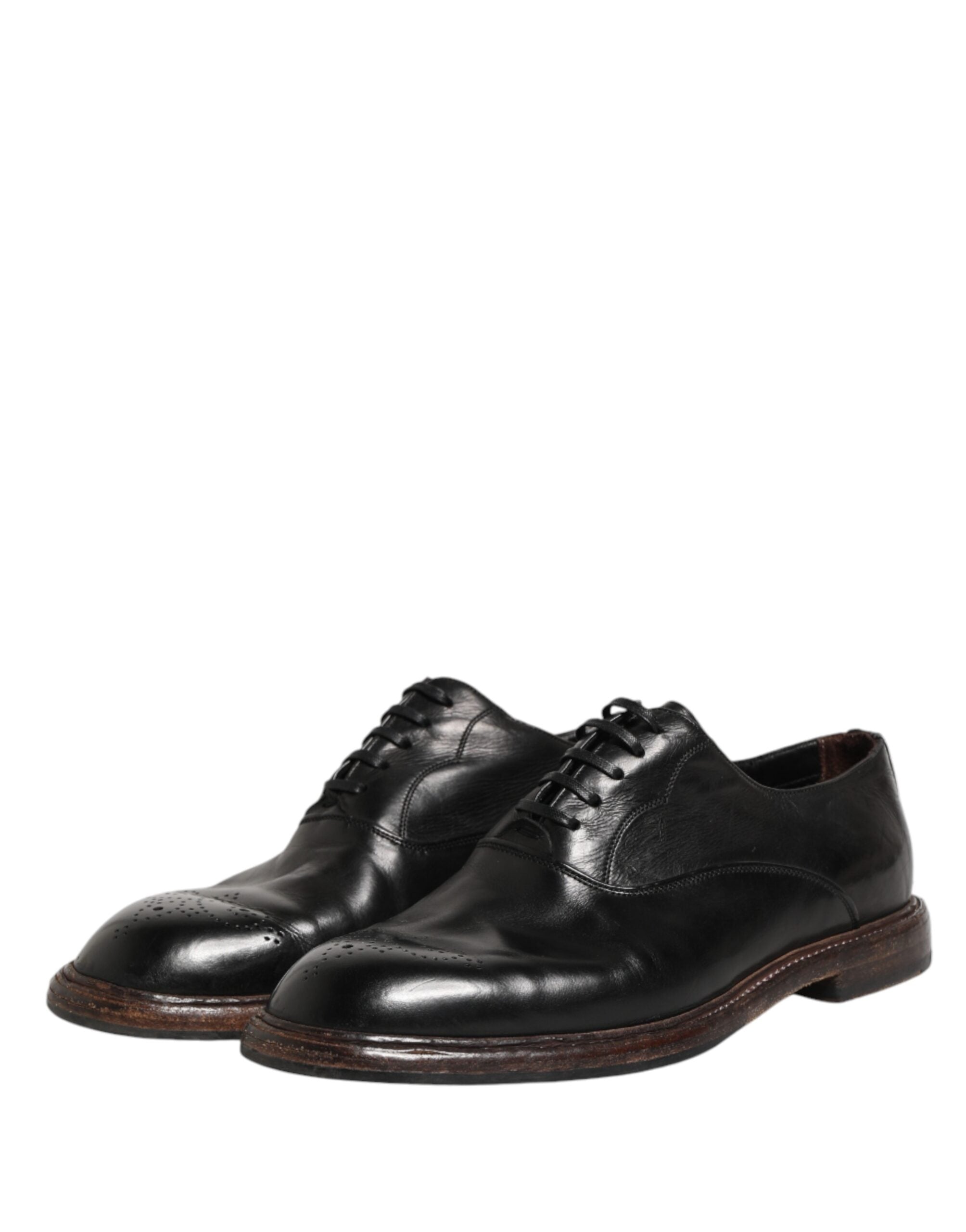 Dolce & Gabbana Black Calfskin Leather Oxford Dress Shoes Dolce & Gabbana