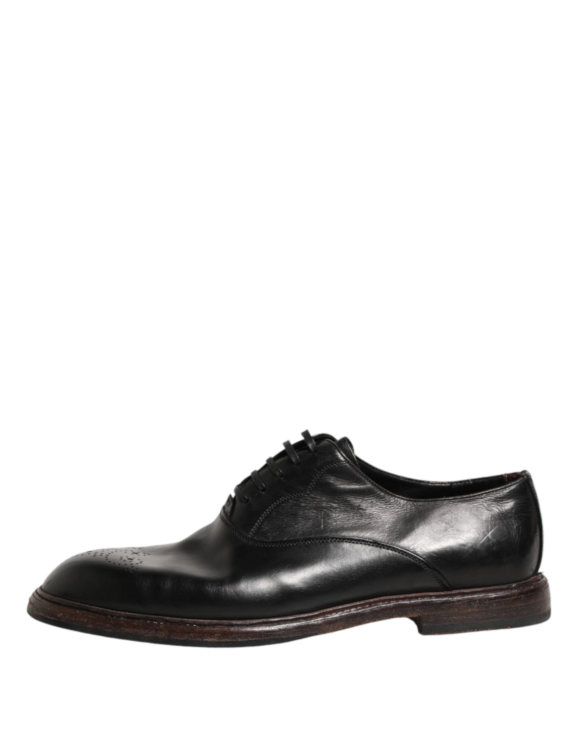 Dolce & Gabbana Black Calfskin Leather Oxford Dress Shoes Dolce & Gabbana