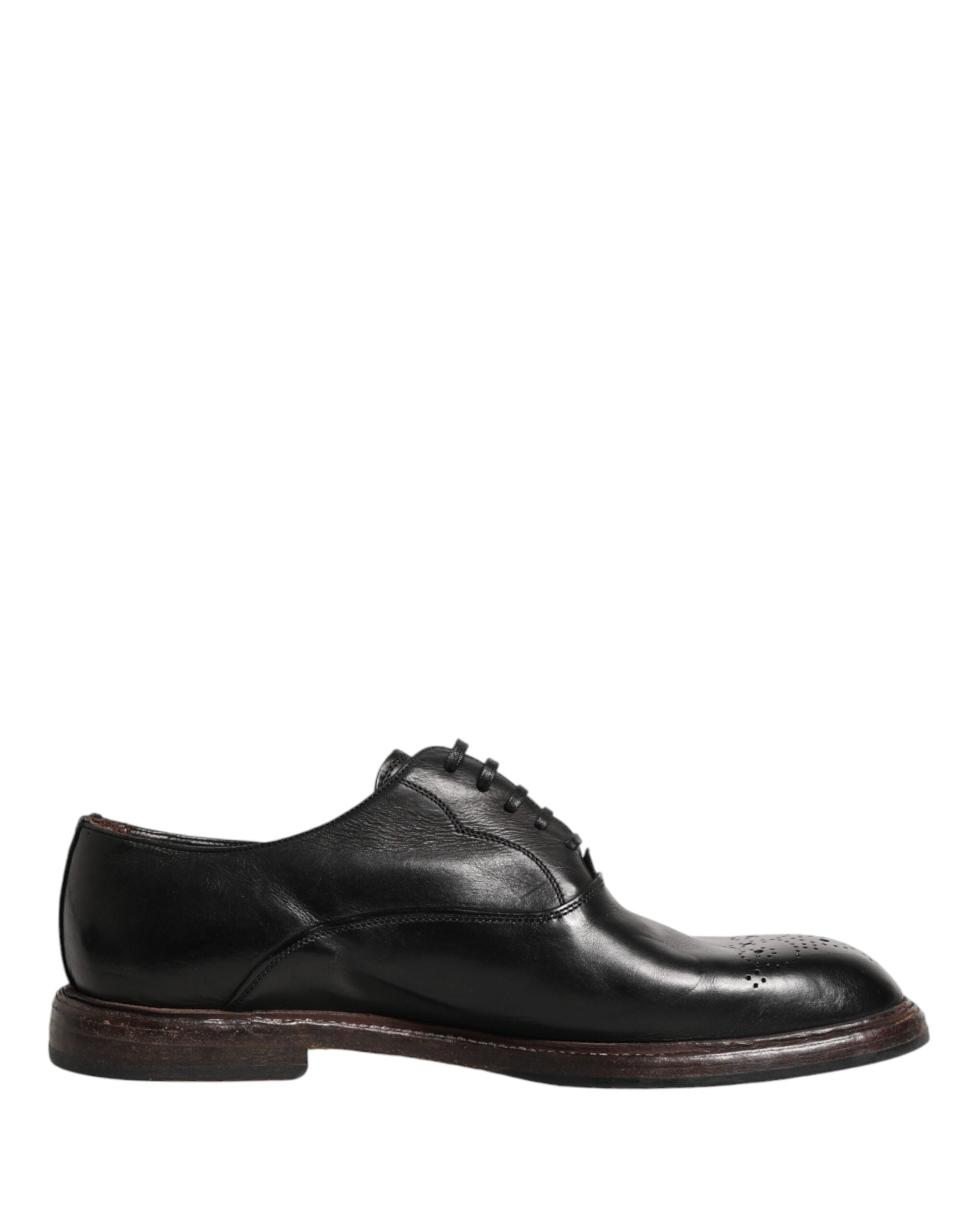 Dolce & Gabbana Black Calfskin Leather Oxford Dress Shoes Dolce & Gabbana