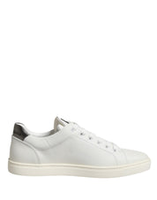 White Leather Sacred Heart Patch Sneakers Shoes