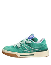 Green Suede New Roma Low Top Sneakers Shoes