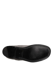 Gray Fleece Lace Up Men Derby Dress Shoes
