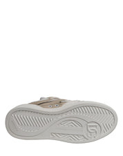 White Beige Faux Shearling Low Top Sneakers Shoes