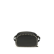 Valentino Garavani Black Calf Leather Bos Taurus Shoulder Bag