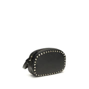 Valentino Garavani Black Calf Leather Bos Taurus Shoulder Bag