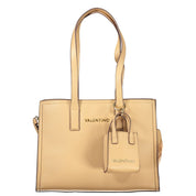 Beige Polyurethane Women's Bag with Shoulder Handles