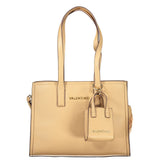 Beige Polyurethane Women's Bag with Shoulder Handles