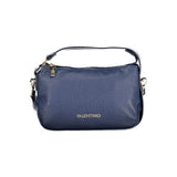 Blue Polyurethane Women's Bag with Adjustable Strap and Pocket