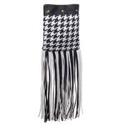 Black And White Leather And Textile Shoulder Bag