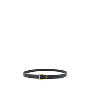 Black Calf Leather Bos Taurus Thin Belt
