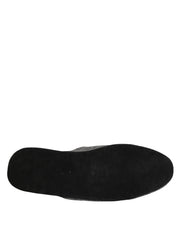 Dolce & Gabbana Grey Herringbone Cashmere Red Slippers Shoes Dolce & Gabbana