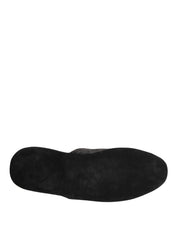 Dolce & Gabbana Dark Grey Charcoal Wool Red Slippers Shoes Dolce & Gabbana