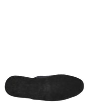 Dolce & Gabbana Dark Navy Wool Cotton Red Chevron Slippers Shoes Dolce & Gabbana