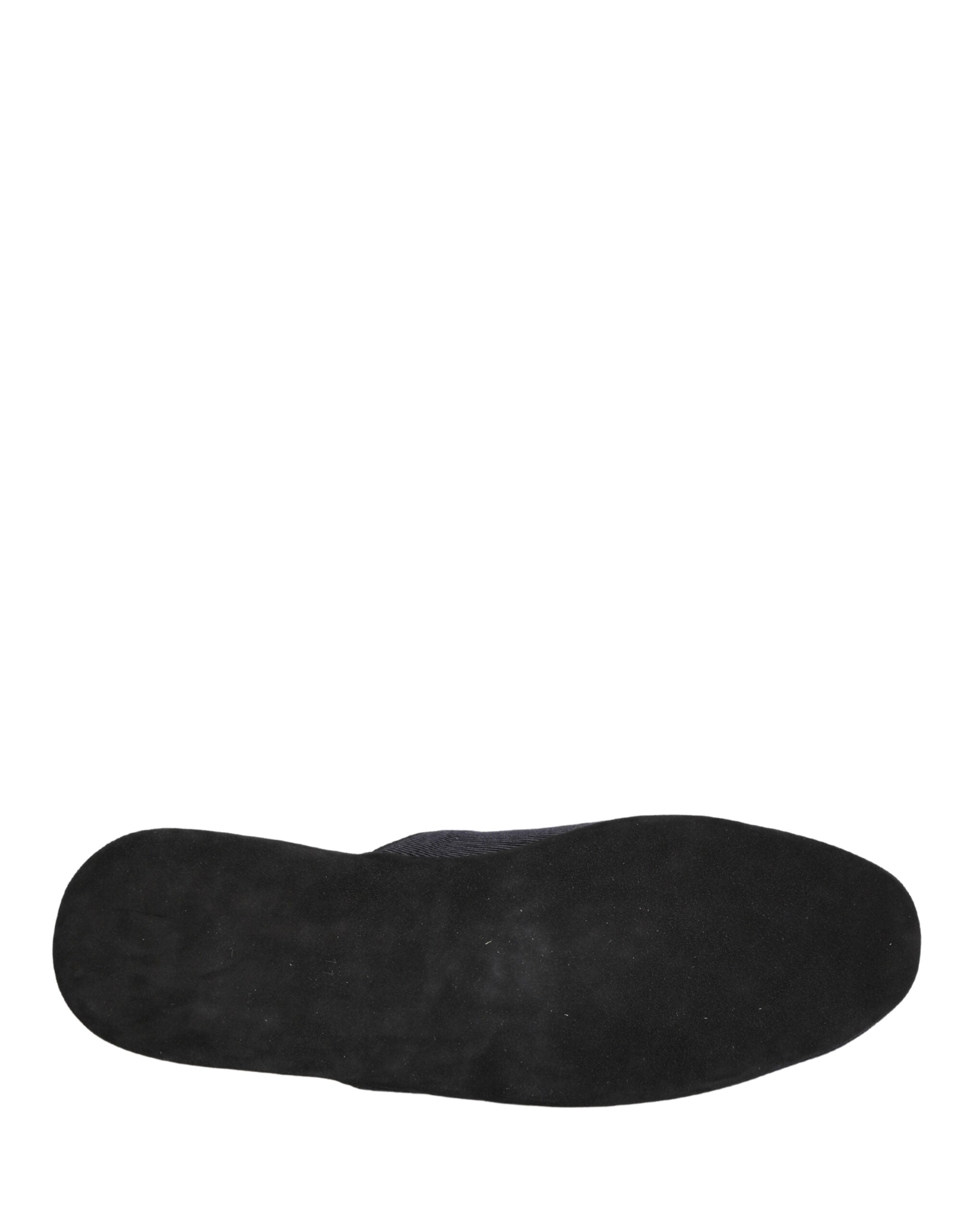 Dolce & Gabbana Dark Navy Wool Cotton Red Chevron Slippers Shoes Dolce & Gabbana