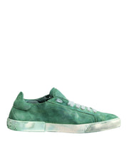 Green Suade DG Logo Sole Low Top Sneakers Shoes