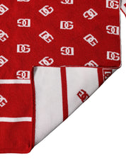 Red White Logo Print Foulard 201cm x 40.5cm  Men Scarf