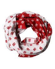 Red White Logo Print Foulard 201cm x 40.5cm  Men Scarf