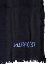 Dark Blue Wool Knit Unisex Wrap Fringe Shawl 170cm x 60cm Scarf