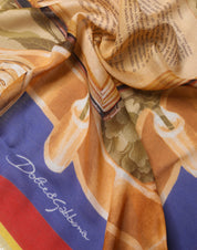 Multicolor Italy China Shawl Wrap 140cm x 130cm  Scarf