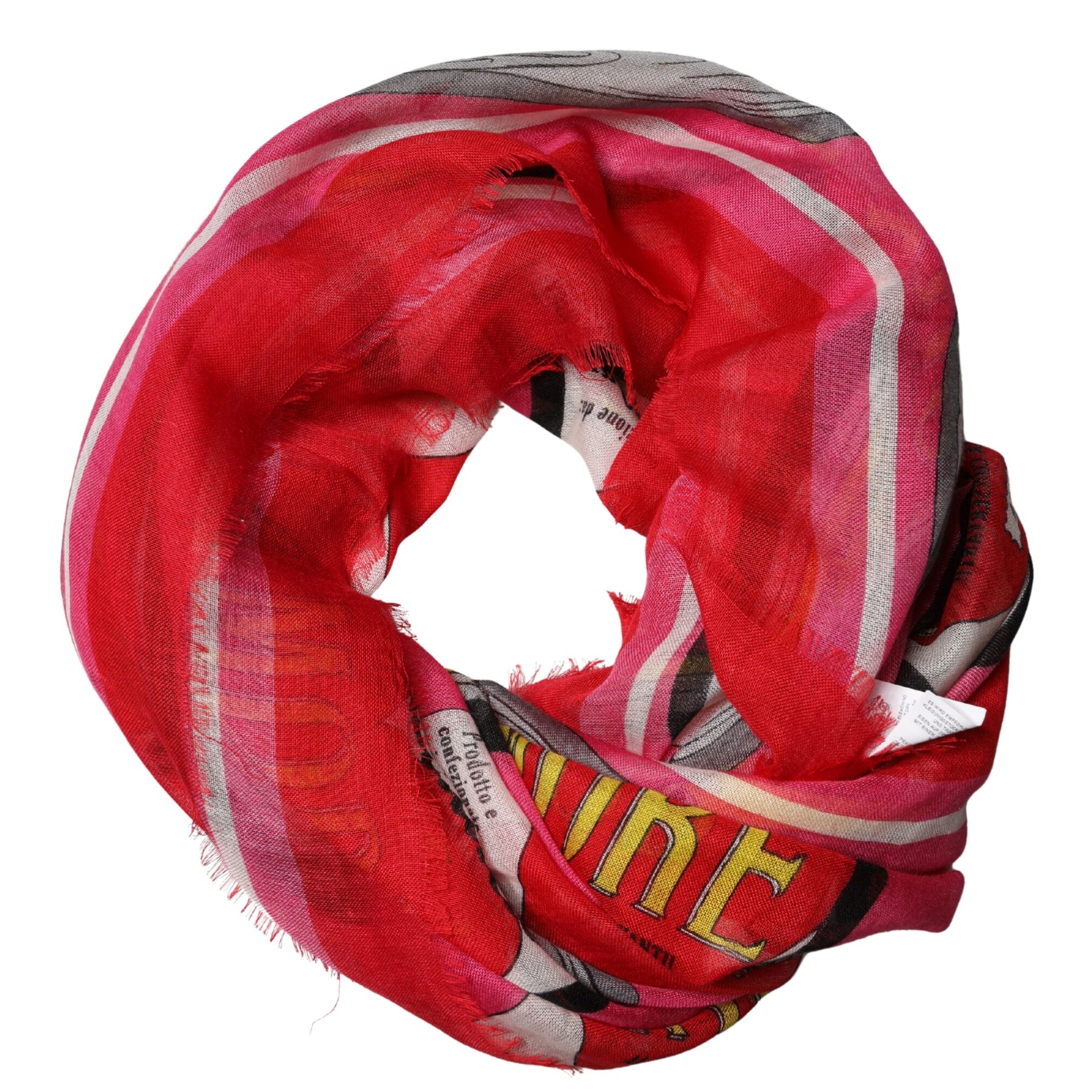 Dolce & Gabbana Pink DG Amore Print Neck Square Shawl 140cm x 140cm Scarf Dolce & Gabbana