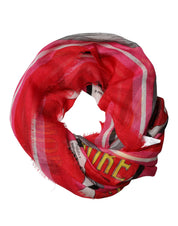 Dolce & Gabbana Pink DG Amore Print Neck Square Shawl 140cm x 140cm Scarf