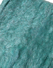 Teal Mohair Wool Knitted Wrap Shawl 62cm x 32.5cm Scarf