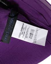 Dolce & Gabbana Purple Silk Neck Wrap Shawl Stole 200cm x 134cm Scarf Dolce & Gabbana