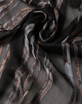 Black Stripes Silk Wrap Shawl Stole 193cm x 131cm Scarf