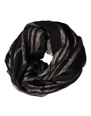 Dolce & Gabbana Black Stripes Silk Wrap Shawl Stole 193cm x 131cm Scarf