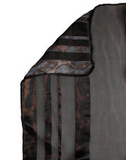 Dolce & Gabbana Black Stripes Silk Wrap Shawl Stole 193cm x 131cm Scarf Dolce & Gabbana