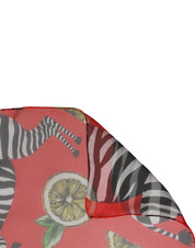 Red Zebra Print Silk Wrap Shawl Stole 200cm x 132cm Scarf