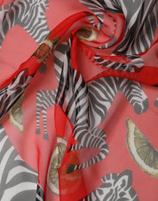 Dolce & Gabbana Red Zebra Print Silk Wrap Shawl Stole 200cm x 132cm Scarf Dolce & Gabbana