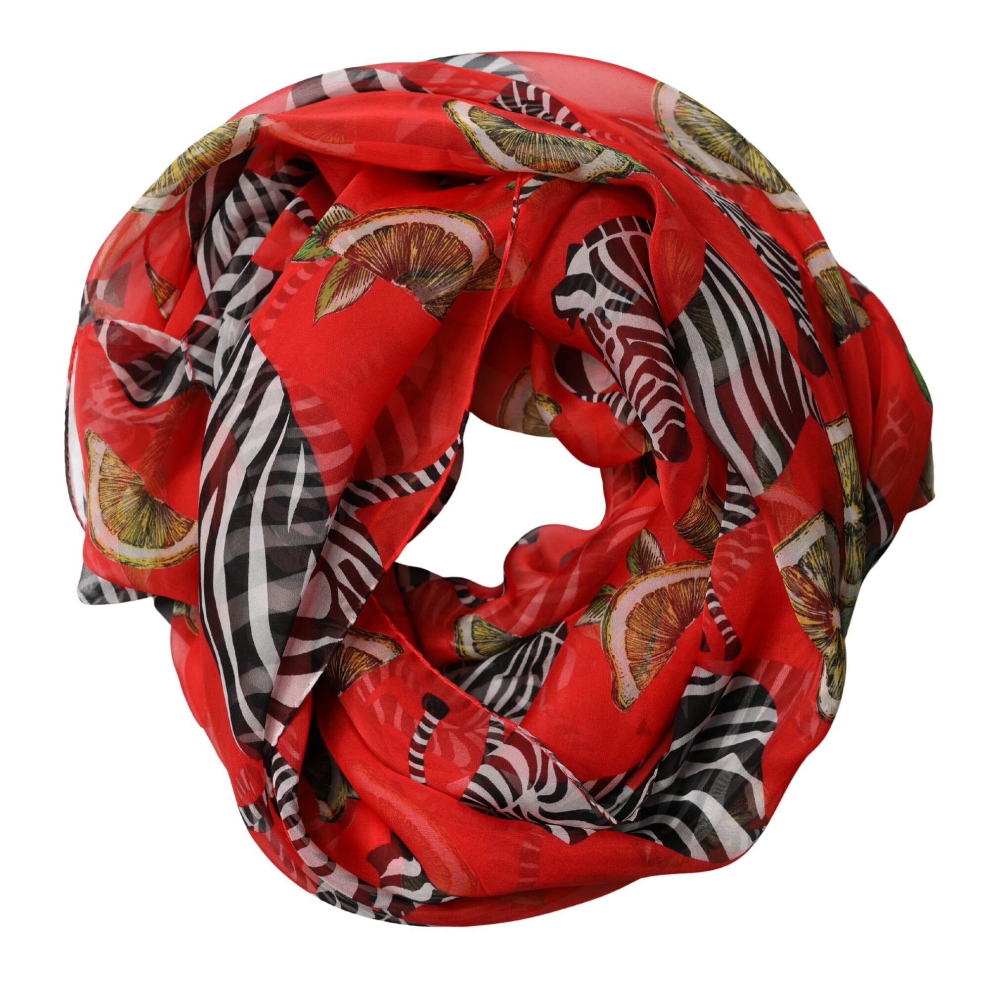Dolce & Gabbana Red Zebra Print Silk Wrap Shawl Stole 200cm x 132cm Scarf Dolce & Gabbana