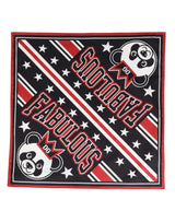 Black Red Panda Cotton Square Foulard 50.5cm x 50cm Scarf