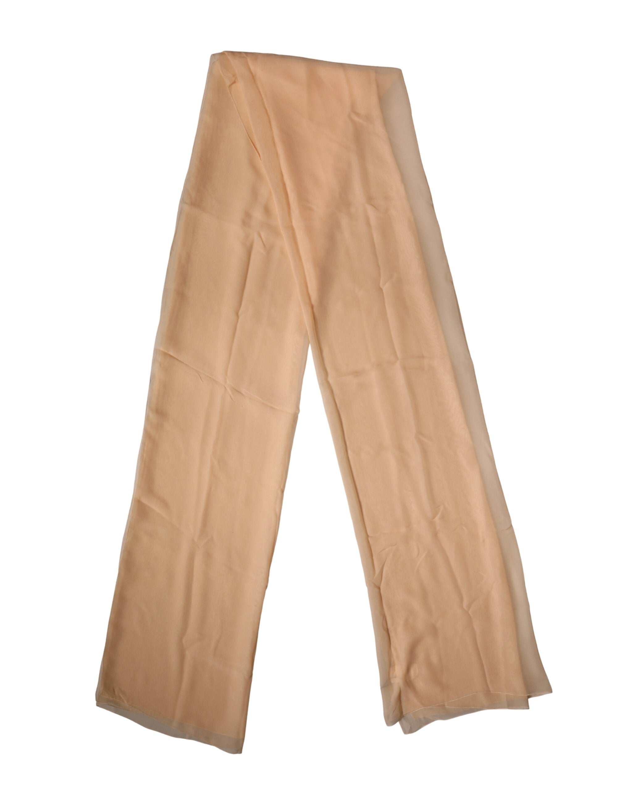 Dolce & Gabbana Beige Silk Neck Wrap Shawl Stole 272cm x 120cm Scarf Dolce & Gabbana
