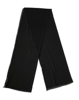 Black Silk Neck Wrap Shawl Stole 200cm x 64cm  Scarf
