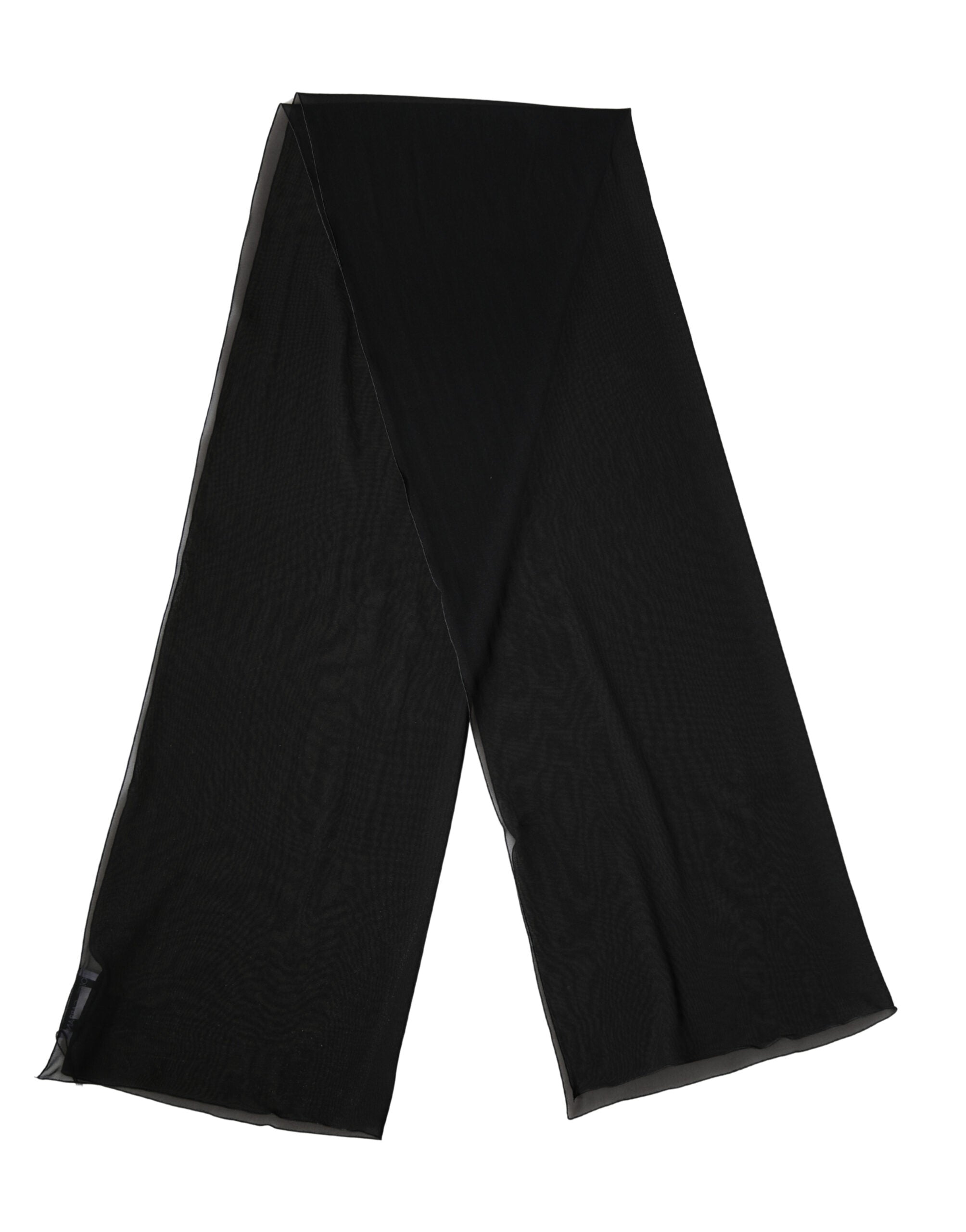 Dolce & Gabbana Black Silk Neck Wrap Shawl Stole 200cm x 64cm  Scarf Dolce & Gabbana