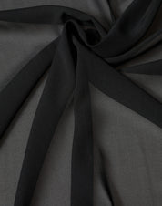 Black Silk Neck Wrap Shawl Stole 200cm x 64cm  Scarf