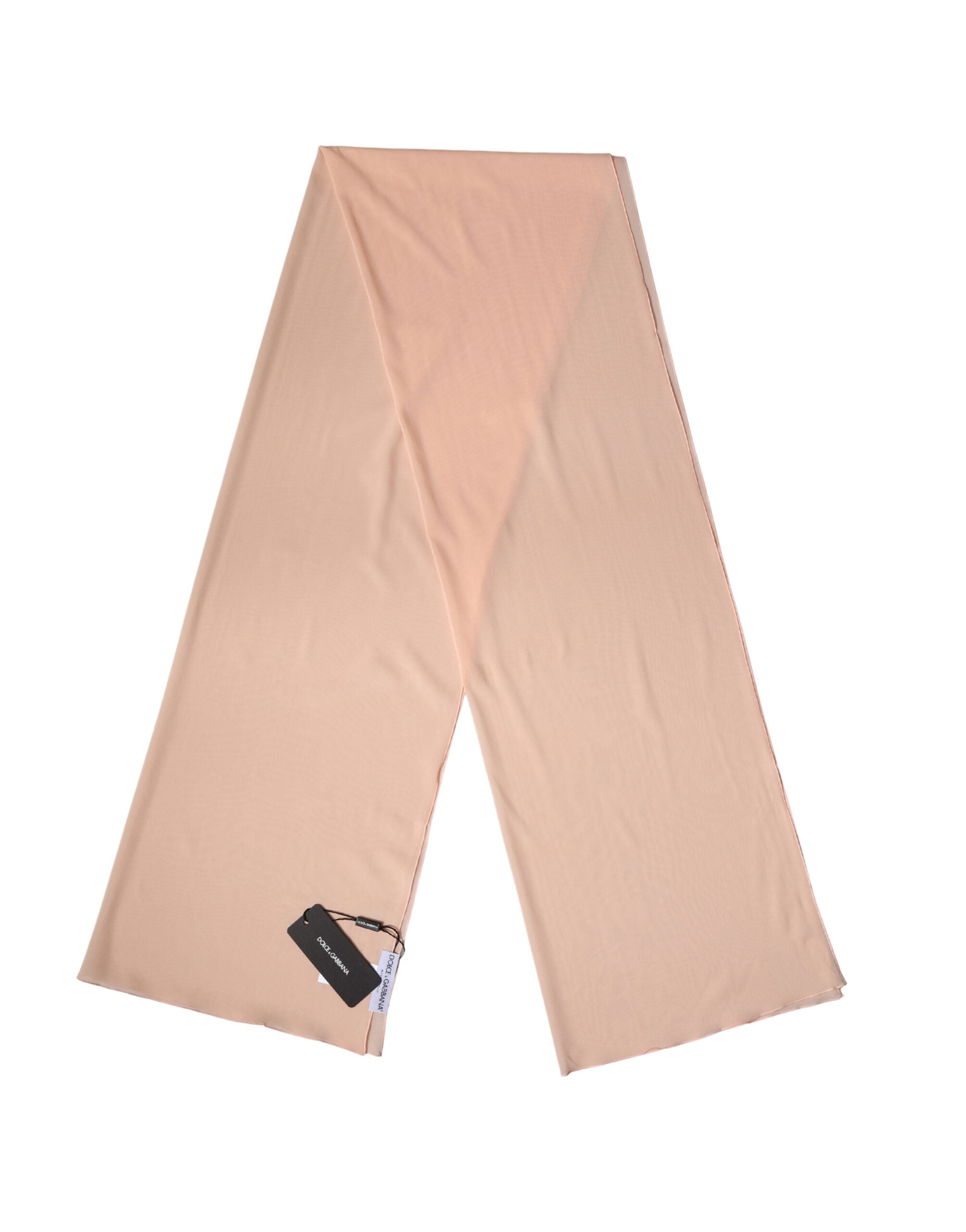 Dolce & Gabbana Peach Silk Neck Wrap Shawl Women Stole 200cm x 64cm  Scarf Dolce & Gabbana