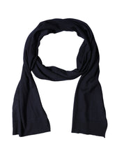 Black Wool Knitted Shawl Neck Wrap 200cm x 25cm  Scarf