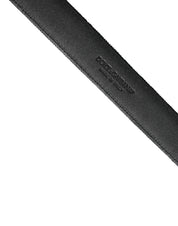 Black Suede Silver Tone Metal Buckle Men Belt
