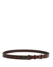 Dolce & Gabbana Brown Leather Logo Metal Buckle Men Belt Dolce & Gabbana