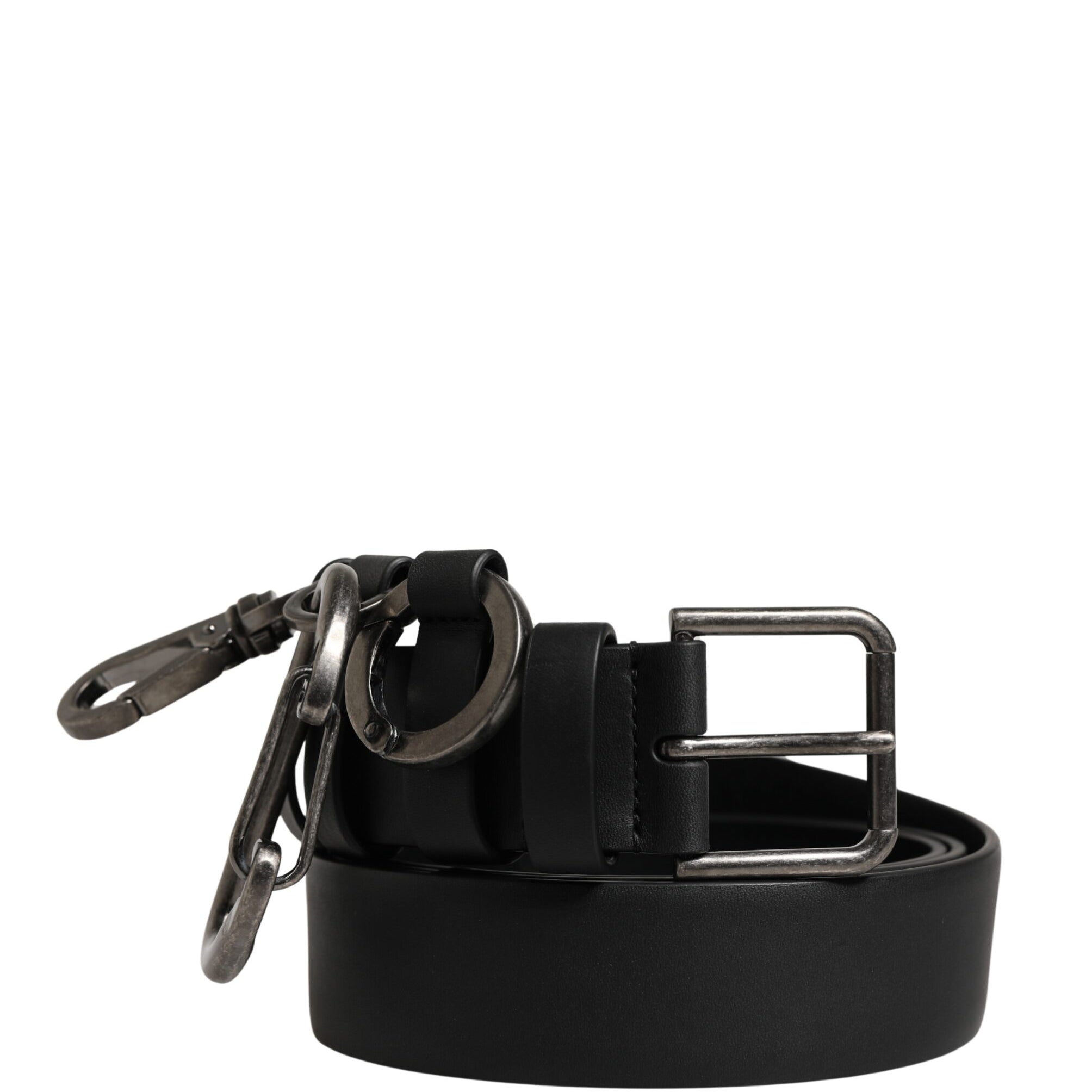 Dolce & Gabbana Black Calf Leather Silver Metal Buckle Belt Dolce & Gabbana